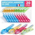 Produktbild: Wäscheklammern ohne Abdruck stabil bunt 20x Wäscheklammer blau gelb grün rosa...