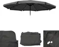 Produktbild: Ersatz-Bezug für Sonnenschirm Meran Pro, Gastronomie Marktschirm mit Volant Ø 5m, Polyester anthrazit