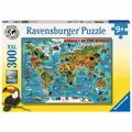Produktbild: Ravensburger Kinderpuzzle Tiere rund um die Welt, Puzzle, 300 XXL Teile, 13257