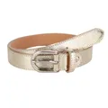 Produktbild: MIRROSI Ledergürtel Damen Herren Gürtel, Made in Italy, 3cm breit (Metalic Gold (Silberne Schnalle), 95cm)