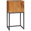 Produktbild: HOMCOM Konsolentisch Flurtisch mit Schrank, Beistelltisch im Modern-Design mit Stahlrahmen, Ausstellungstisch für Flur Wohnzimmer, 40 x 30 x 76 cm, Natur