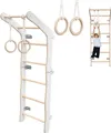 Produktbild: Klettergerüst Indoor fürs Kinderzimmer | Sprossenwand aus Yarnwood | Turnwand + Turnringe | 100% ECO |  EU
