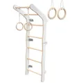 Produktbild: MAMOI® Klettergerüst Indoor fürs Zimmer | Sprossenwand aus Yarnwood | Turnwand + Turnringe | Made in EU