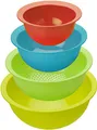 Produktbild: Rotho Caruba Set mit 3 Schalen und 1 Sieb, Kunststoff (PP) BPA-frei, mehrfarbig, (30.0 x 30.0 x 13.0 cm)