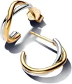 Produktbild: Pandora Essence Organisch Geformte Bicolor Offene Creolen-Ohrringe aus Sterling Silber mit 14 Karat vergoldeter Metalllegierung, 263880C00