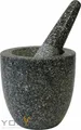 Produktbild: Stein Mörser mit Stößel [ Ø 12cm Höhe 12cm ] Gewürzmörser / Steinmörser