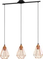 Produktbild: EGLO Pendellampe Tarbes, 3 flammige Vintage Pendelleuchte im Retro Look, Material: Stahl, Farbe: Kupfer, schwarz, Fassung: E27