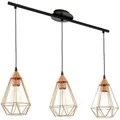 Produktbild: Eglo - 3er Pendelleuchte Tarbes kupfer-schwarz 79 x 17,5 cm E27 Pendelleuchte