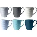 Produktbild: Miamio Kaffeebecher Palmanova Ocean, 400ml, Keramik, blau / grau / weiß, 6 Stück