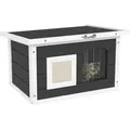 Produktbild: Katzenhaus Aus Holz Wasserdicht Katzenhütte Mit Klappbar Asphaltdach Kratzmatte Herausnehmbar Boden Katzenhöhle Katzenkiste Katzenbox Outdoor Schutzhütte Für Draußen Garten 61x45x36,5 Cm, Grau - Pawhut