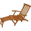 Produktbild: DEGAMO Deckchair Liegestuhl Steamer Gartenliege MAINE mit Fussteil, klappbar, Eukalyptus Holz geölt, - Braun