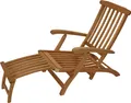 Produktbild: DEGAMO Deckchair Liegestuhl Steamer Gartenliege MAINE mit Fussteil, klappbar, Eukalyptus Holz geölt,