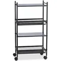 Produktbild: Relaxdays Rollregal Metall Schwarz Mit 4 Ablagen 81 cm x 25 cm x 50 cm
