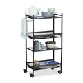 Produktbild: relaxdays Etagenwagen schwarz 50,0 x 25,0 x 81,0 cm