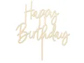 Produktbild: partydeco Tortenstecker, Cake Topper Happy Birthday Holz 16,5cm natur