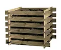 Produktbild: Komposter Holz Kompostbehälter 100x100x70 Kompostsilo Kompost Steckkomposter