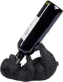 Produktbild: BRUBAKER Weinflaschenhalter Durstiger Bär - Flaschenhalter Trinkende Tiere, (Deko Figur Handbemalt Schwarz, 1-St., Witzige Dekoration Wein Geschenk), Flaschenständer lustig - Bar Weinzubehör
