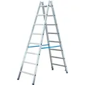 Produktbild: Doppelleiter Krause Stabilo - 2x14 Sprossen beidseitig besteigbare Sprossenleiter 124951