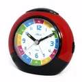 Produktbild: Kinderwecker Rot für Mädchen ohne Ticken Lernuhr Uhrzeit lernen - Atlanta 1678-1