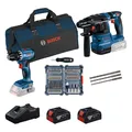 Produktbild: Bosch Combo Kit 2-tlg. 18V: GSR 18V-45 + GBH 18V-22 + Zubehör + 2 x 4.0Ah +Lader