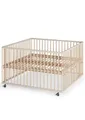 Produktbild: Sämann Laufstall Baby mit Lattenrost | stufenlos höhenverstellbar | Laufgitter Premium | Babybett aus Holz | Krabbelgitter (sahara dust/natur, 120x120 cm)