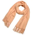 Produktbild: DonDon Schal Damen Winter Wollschal Winterschal groß und flauschig 200 x 70 cm - Apricot