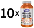 Produktbild: 10 x NOW Foods Arginine & Ornithine, 500/250 - 100 caps (149,99 EUR/kg)