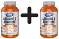Produktbild: 2 x NOW Foods Arginine & Ornithine, 500/250 - 100 caps (164,95 EUR/kg)