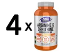 Produktbild: 4 x NOW Foods Arginine & Ornithine, 500/250 - 100 caps (162,38 EUR/kg)