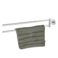 Produktbild: bremermann Bad-Serie Lucente - Handtuchhalter 2-armig, schwenkbare Handtuchstange passend für Handtücher und Gästetücher, aus Edelstahl verchromt
