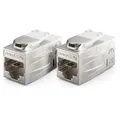Produktbild: 2x CAT7 Patchkabel Verbinder Kupplung RJ45 Verlängerung LAN DSL Adapter Keystone