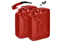 Produktbild: BW Benzinkanister Metall Kraftstoffkanister 2x 20 L mit Ausgießer - Rot - RAL 3000 (mit Ausgießer, Made in Europe), TÜV-geprüft und UN-Zulassung