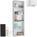 Produktbild: tectake® Bücherregal, Regal Holz, Standregal mit 5 offenen Fächern für Bücher, CD Regal, als Wohnwand Wohnzimmer, Home Office oder Büro, als Küchenregal oder Kinderregal - weiß