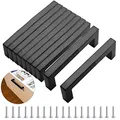 Produktbild: MEEQIAO 10 Stück Möbelgriffe Schwarz 96MM, Modisch Edelstahl Quadrat Griffe, Schrankgriffe, mit 40 Schrauben, Mehrweg, für Küchen, Schubladen, Schrank, Möbel