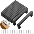 Produktbild: 10 Stück Möbelgriffe Schwarz 96MM Modisch Edelstahl Quadrat Griffe Schrankgri...