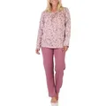 Produktbild: Normann Pyjama Fraulicher Damen Pyjama Schlafanzug in floralem Design bis Gr. XXXL rosa 36-38