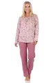Produktbild: Normann Fraulicher Damen Pyjama Schlafanzug in floralem Design - auch in Übergrößen, Farbe:Altrose, Größe:36-38