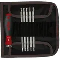 Produktbild: Schraubendreher mit Wechselklingen Set system 6 (32298), 7 tlg. für tiefliegende Schrauben, Innensechskant/Kreuz/TORX/Schlitz inkl. Rolltasche - Wiha