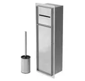 Produktbild: LuxeBath Toilettenpapierhalter Unterputz-Schrankmodul Edelstahl für Klobürstengarnitur befliesbar, Silber 60x20x14 cm Badezimmerschrank mit Toilettenbürste WC Wandnische