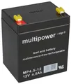 Produktbild: 1 x Multipower Blei Akku MP4,5-12 12V 4,5Ah FG20451 LC-R124R5P S312/4S WP4.5-12