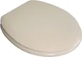 Produktbild: VCM Soft WC Klo Sitz Toilettendeckel Deckel Brille Klobrille Gepolstert Premium - Verstellbare Edelstahlscharniere Beige