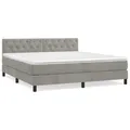 Produktbild: vidaXL Boxspringbett mit Matratze Hellgrau 160x200 cm Samt