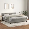 Produktbild: Boxspringbett mit Matratze Hellgrau 160x200 cm Samt