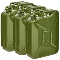 Produktbild: BW® Kraftstoffkanister Metall Benzinkanister 3x 20 Liter - Olivgrün - RAL 6003 - TÜV-geprüft und UN-Zulassung - Made in Europe
