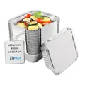 Produktbild: Enpack Aluschale R28L-450L - 100 Stück Aluminiumschalen mit Deckel - Aluminium Menüschale - eckige Alu Form mit 450ml - Aluschalen Take away - Grillschalen - Einwegverpackungen - Einmalbehälter