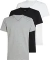 Produktbild: Calvin Klein Herren 3er Pack T-Shirts Kurzarm mit V-Ausschnitt, Mehrfarbig (Black, White, Grey Heather), XXL