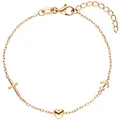 Produktbild: Jobo Damen-Armband Glaube Liebe Hoffnung aus 925 Sterling Silber rosegoldfarben 19 cm