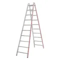 Produktbild: Hymer Sprossenstehleiter, beidseitig begehbar, 2x10 Sprossen, senkr. Höhe 2,75 m, Reichhöhe 4,07 m, Gewicht 10,9 kg