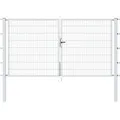 Produktbild: Metallzaun Doppeltor für Doppelstabmatte verzinkt z. Einbeton. 80 cm x 400 cm