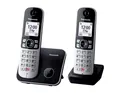 Produktbild: Panasonic KX-TG6852NLB Duo-Dect-Heimtelefon – 2 Mobilteile – ohne Anrufbeantwort